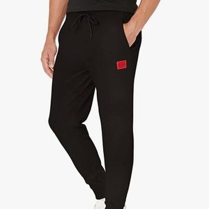 HUGO Men's Regular Fit Square Logo Jersey Drawstring Joggers